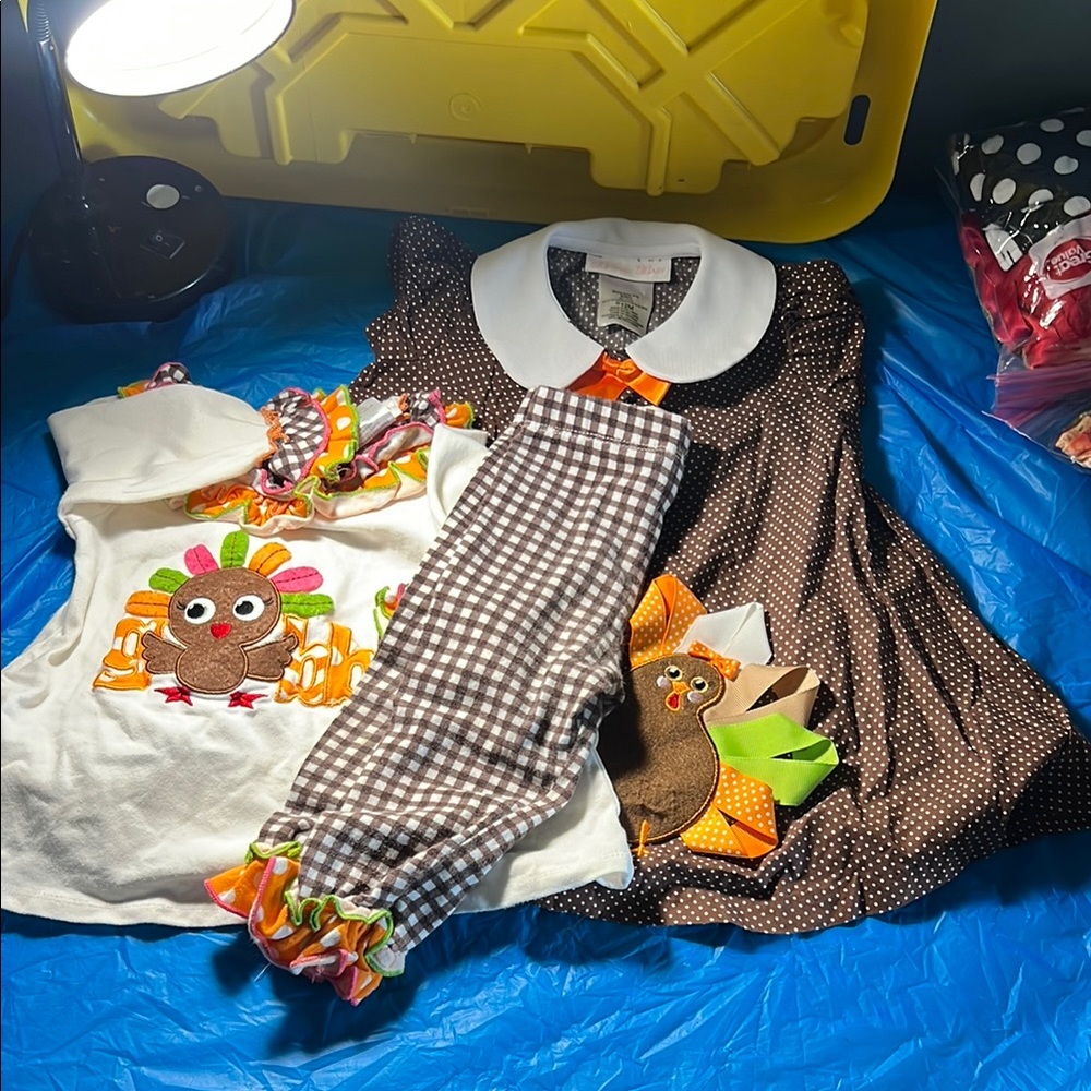 Kids Turkey holiday outfit 3 piece Set -